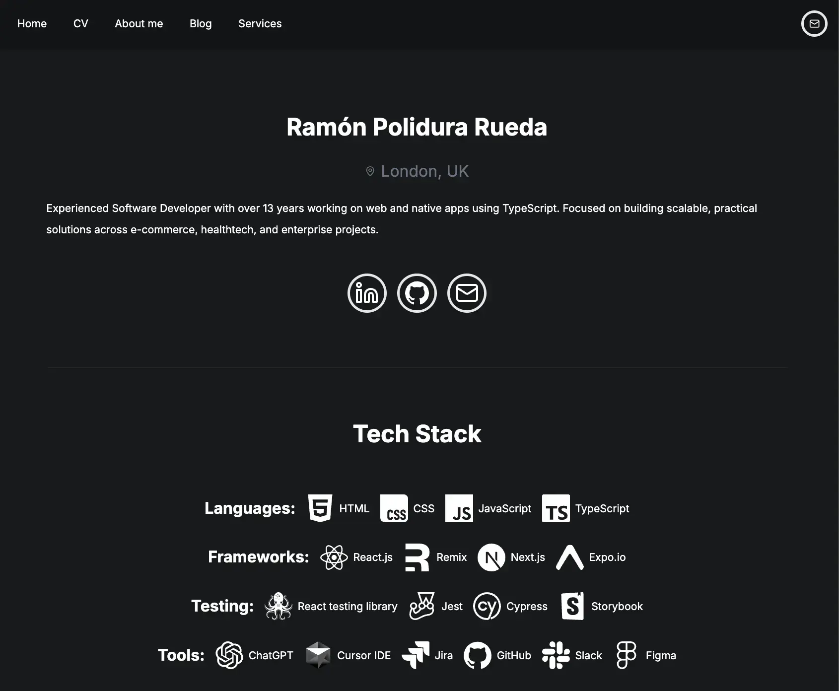 Example of a landing page