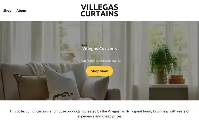 Example of an e-commerce website